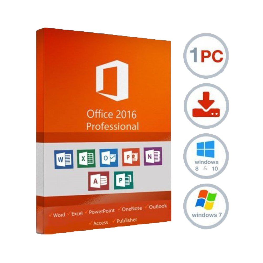 Microsoft office professionnel 2016 plus version complète / 1 pc / 1 clé / livré par e-mail / uniquement pour Windows