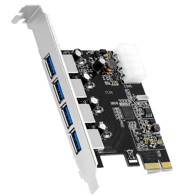 CSL – USB 3.0 Carte contrôleur PCI Express 4 ports (Super Speed) | carte interface USB 3.0 | nouveau modèle / nouveau pilote | HUB USB interne | compatible Windows 10