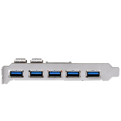 CSL – USB 3.0 Carte contrôleur PCI Express (Super Speed) | (PCIe) carte interface USB 3.0 | 5 x ports externes / 2 x cports interne | HUB USB interne | compatible Windows 10